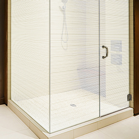 white blinds shower LI